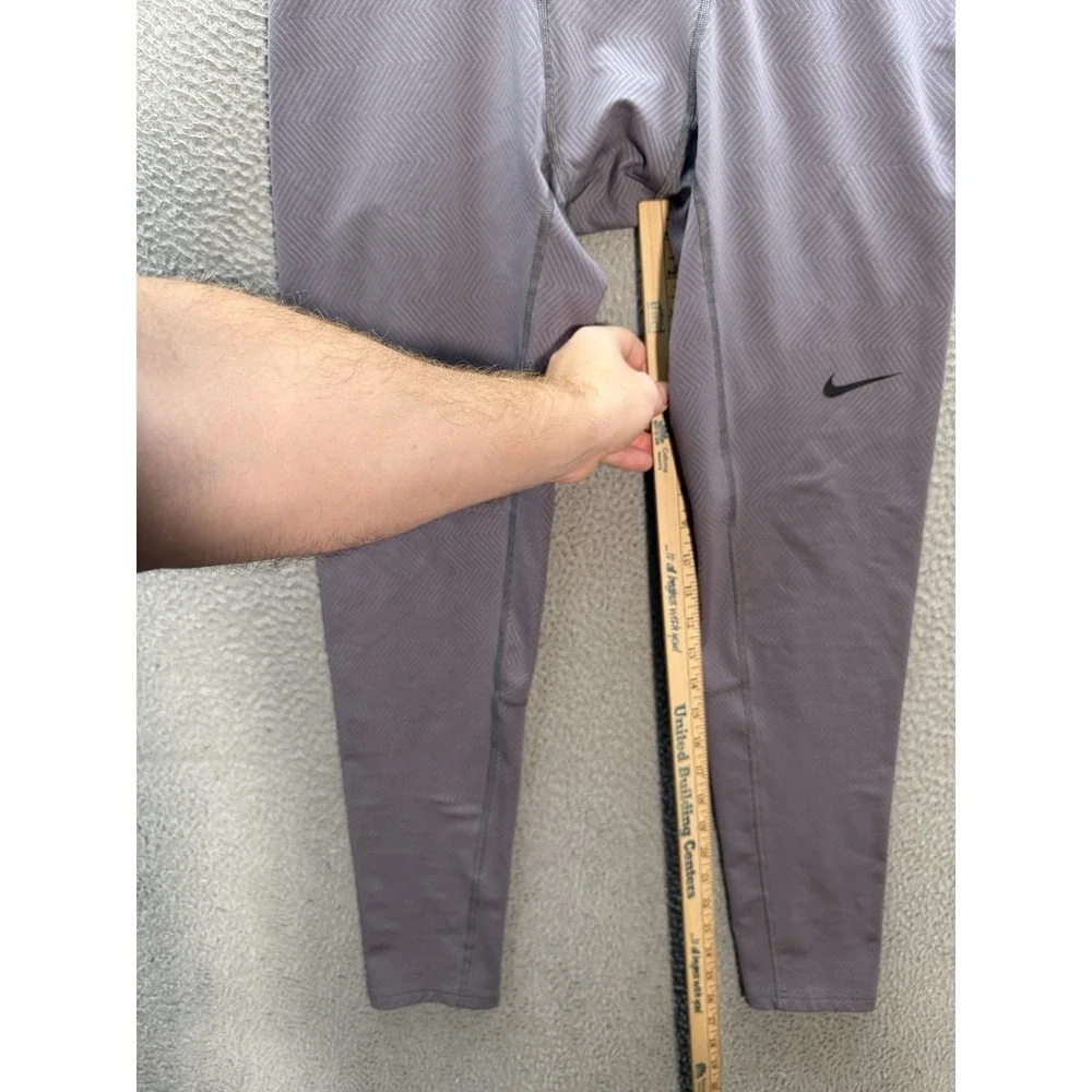 Nike Pants‎ Mens 2XL XXL Gray Chevron Dri Fit Training Tights Running Gym Sports